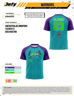 Load image into Gallery viewer, Warriors Teal Pinstripe Men&#39;s Full Dye Jersey
