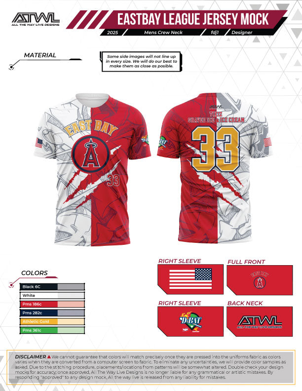 East Bay Fall 2025 Replica League  Baseball Jerseys