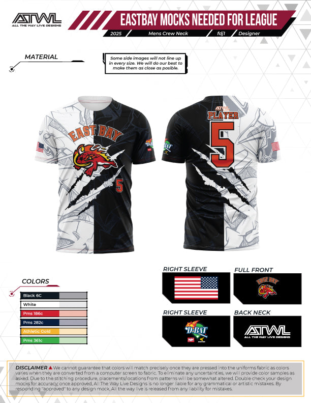 East Bay Fall 2025 Replica League  Baseball Jerseys