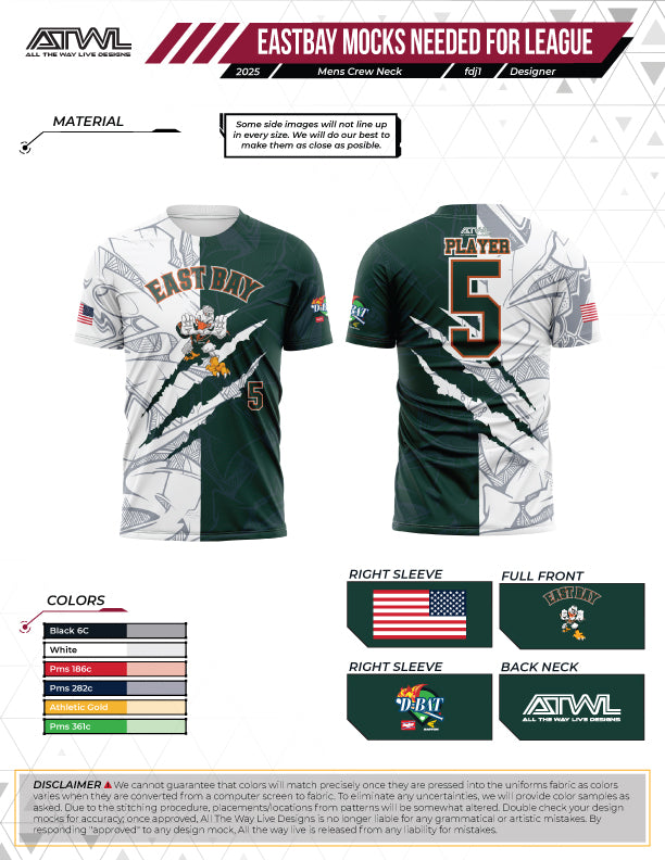 East Bay Fall 2025 Replica League  Baseball Jerseys