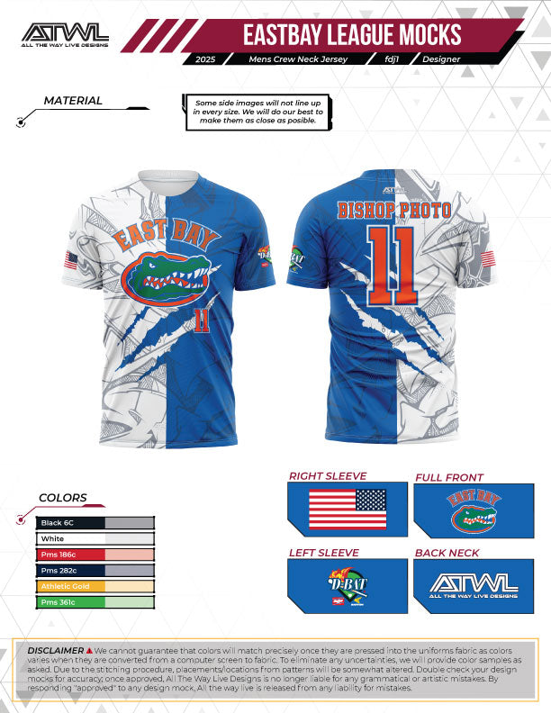 East Bay Fall 2025 Replica League  Baseball Jerseys