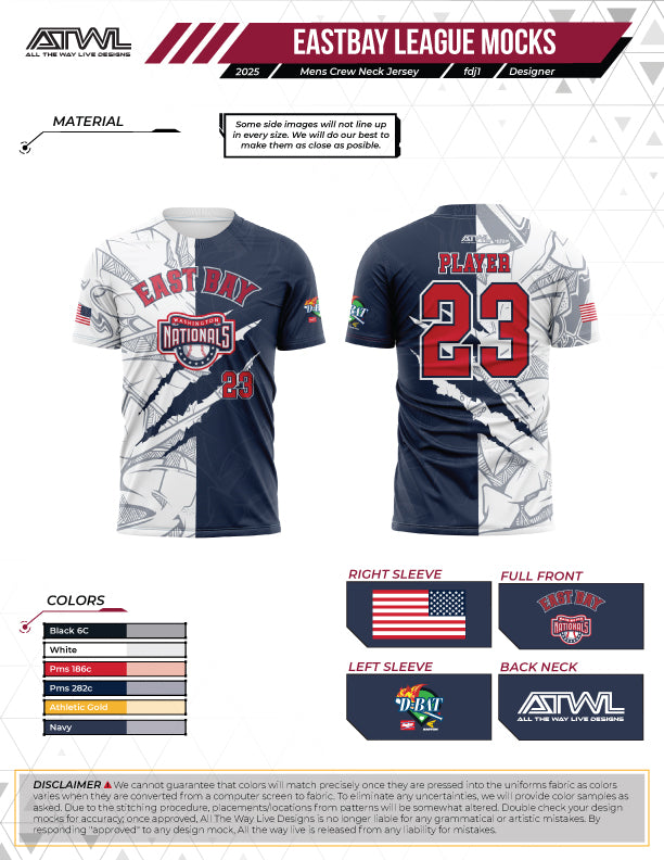 East Bay Fall 2025 Replica League  Baseball Jerseys