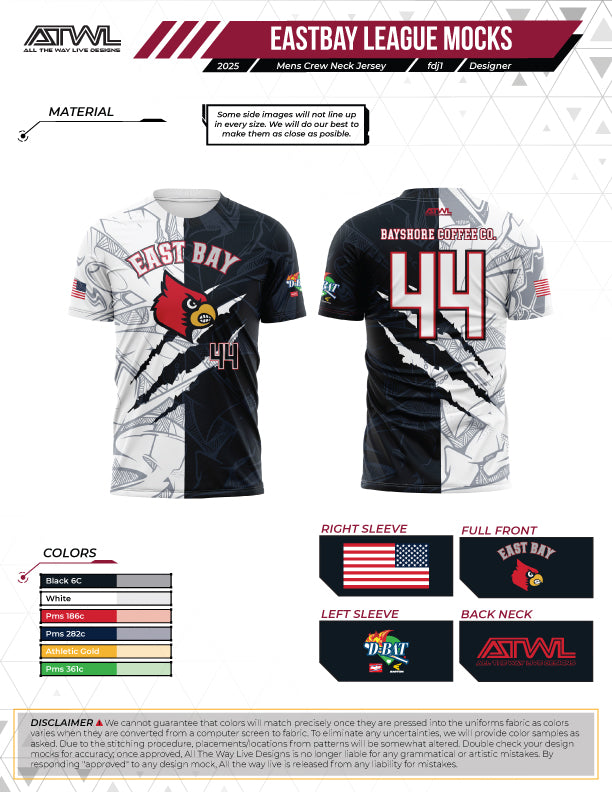 East Bay Fall 2025 Replica League  Baseball Jerseys