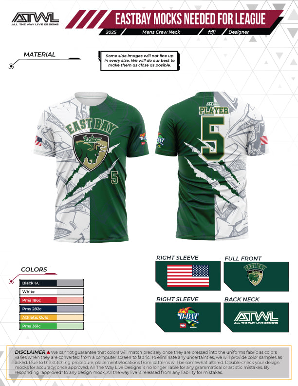 East Bay Fall 2025 Replica League  Baseball Jerseys