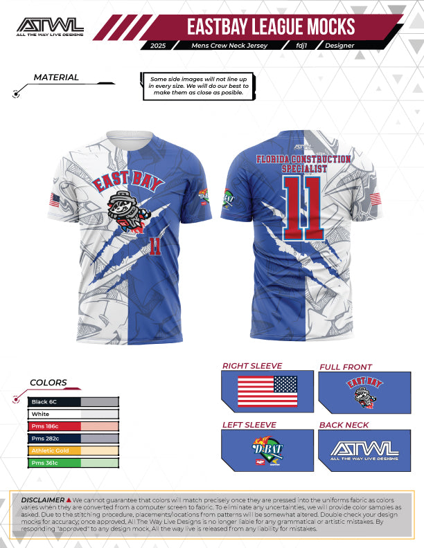 East Bay Fall 2025 Replica League  Baseball Jerseys