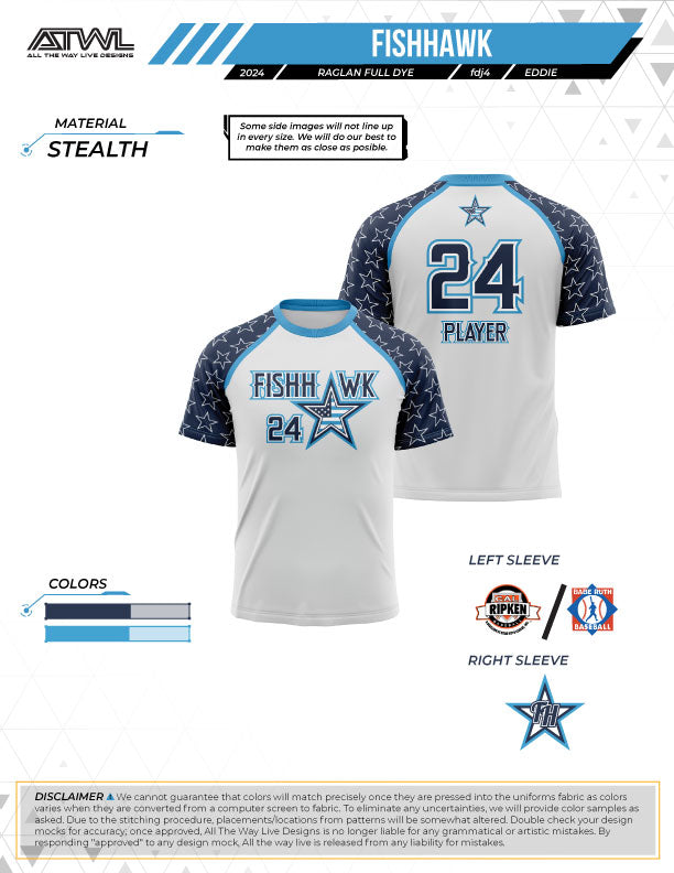 Fishhawk White/Navy All Stars Mens Full dye Replica Jersey