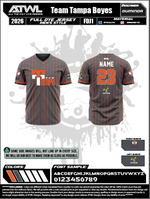 Load image into Gallery viewer, Team Tampa Charcoal Pinstripes (Boyes Team) Full button women's cut jersey