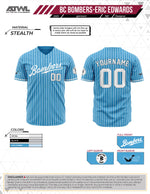 Load image into Gallery viewer, Buffalo Creek Bombers Pinstripe Full Button Full Dye Men&#39;s Jersey
