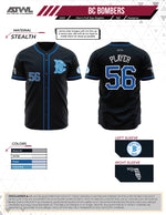 Load image into Gallery viewer, Buffalo Creek Bombers Black Full Button Full Dye Men&#39;s Jersey
