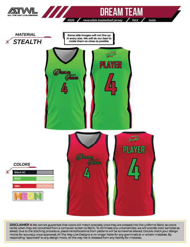 Dream Team High Girls Basketball Jersey