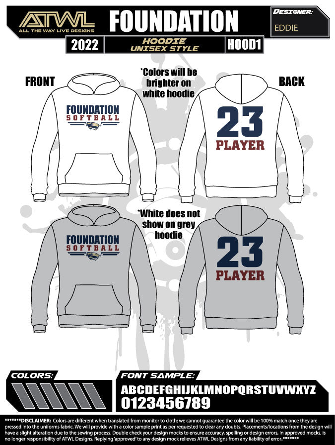FCA Softball Spirit wear Hoody