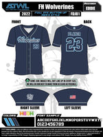 Load image into Gallery viewer, Wolverines Navy Full Button Game Jersey
