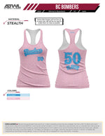 Load image into Gallery viewer, Buffalo Creek Bombers Pink Womens Full dye Racerback

