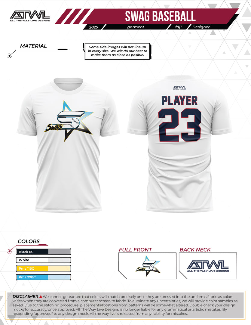 Swag Elite Baseball Practice Mens Grey Sub dye jersey