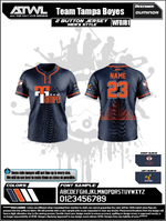 Load image into Gallery viewer, Team Tampa navy 2 button City Scape (Boyes Team) Men's cut Full Dye Jersey