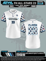 Load image into Gallery viewer, Fishhawk White/Navy All Stars Mens 2 Button Full dye Replica Jersey
