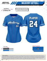 Load image into Gallery viewer, Mulberry Softball Womens Full Button All Star Replica Jersey
