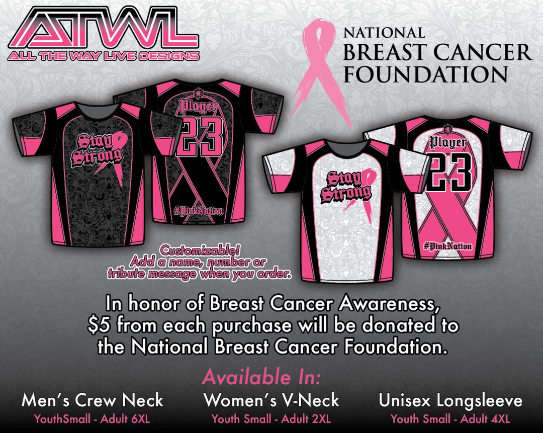 Stay Strong Womens Full Dye Jersey Cancer Awareness