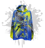 Load image into Gallery viewer, Complex Hoody Unisex Neon Yellow/Blue