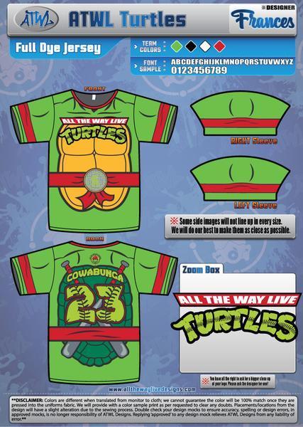 Cowabunga Turtles Youth Full Dye Jersey