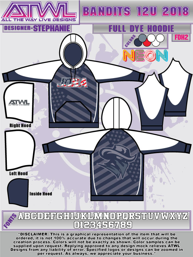 Bandits 12U Full Dye Hoodie