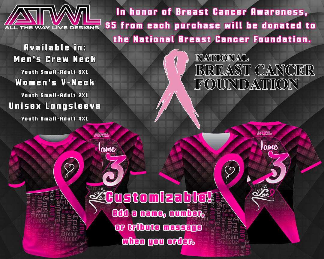 Fight For Love Cancer Awareness Youth Full Dye Jersey