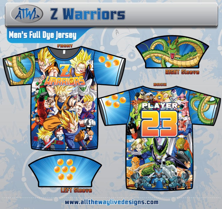 Z Warriors Mens Full Dye Jersey