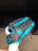 Load image into Gallery viewer, ATWL 14&quot; trapeze Glove Black/Aqua Blue Steerhide
