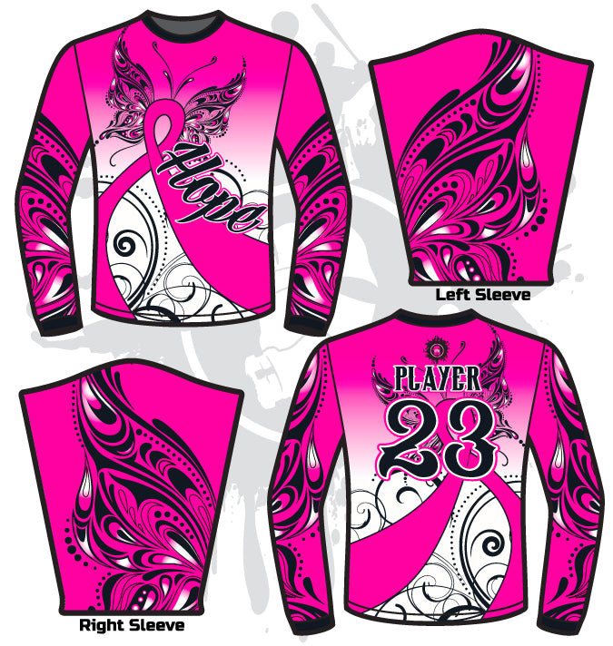 HOPE Breast Cancer Awareness Mens Full Dye Long Sleeve Jersey