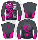 Load image into Gallery viewer, Sugar Skull Breast Cancer Awareness Mens Full Dye Long Sleeve Jersey