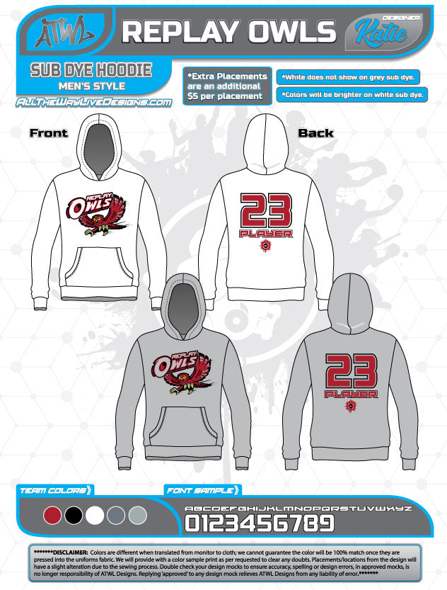 REPLAY OWLS SUB-DYE HOODIE