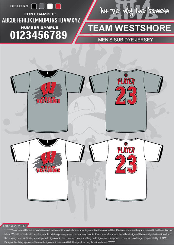 Team Westshore Parent Men Sub dyes