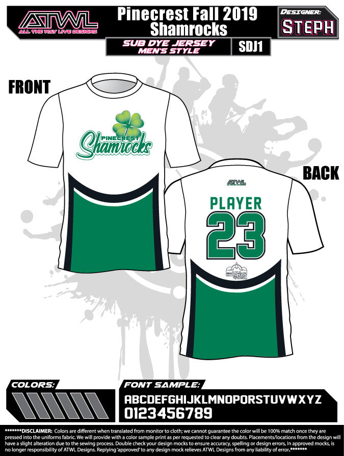Pinecrest Fall League Men's Sub Dye Jersey