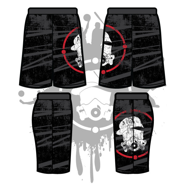 DISTRESSED GAS MASK SHORTS