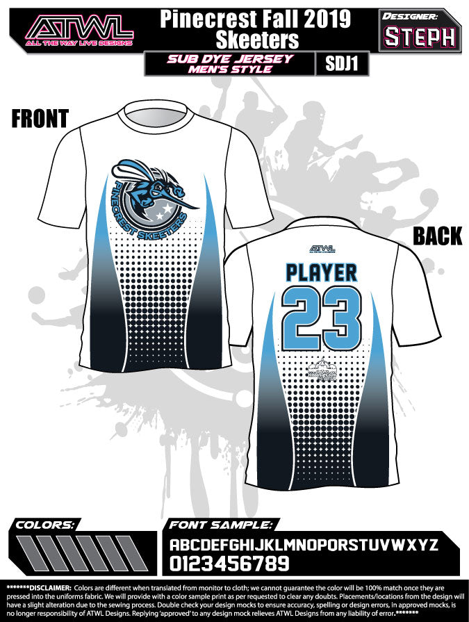 Pinecrest Fall League Men's Sub Dye Jersey
