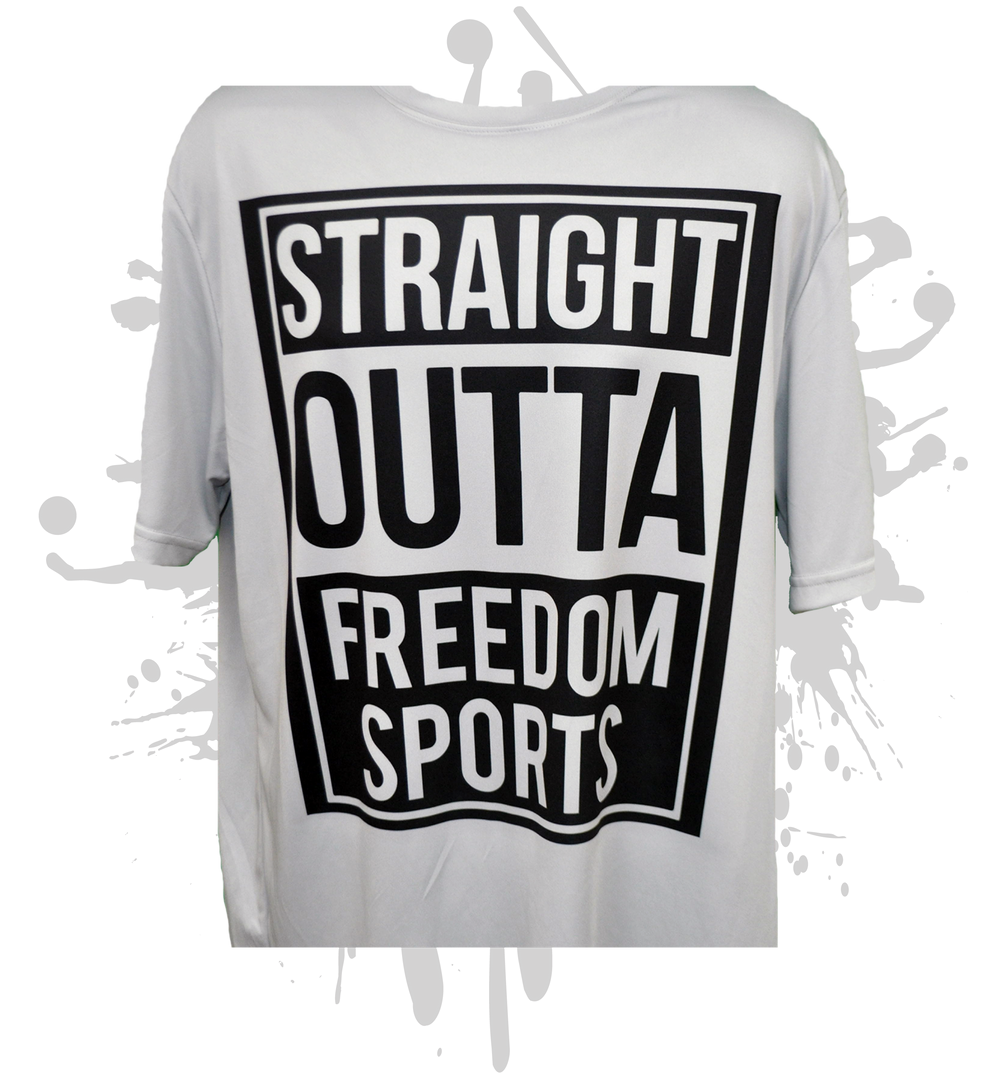 Straight Outta Freedom Men's White Sub Dye Jersey