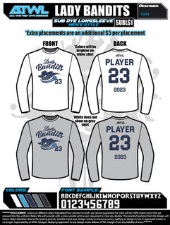 Lady Bandits Men's Long Sleeve Sub Dye Jersey 2