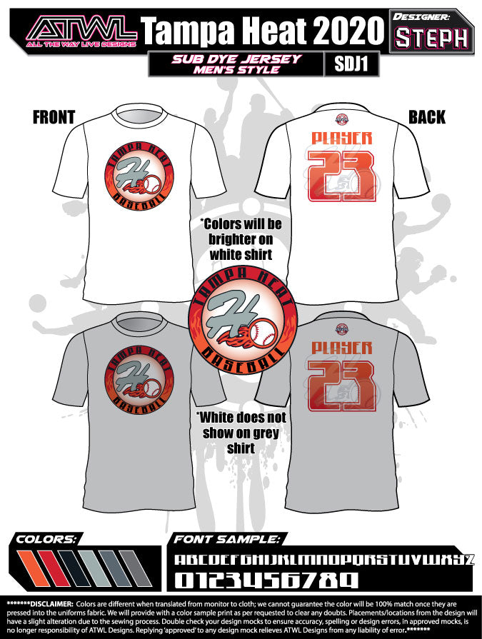 Tampa Heat 2020 Mens Sub Dye Jersey