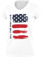 Load image into Gallery viewer, Merica Flag Womens White Sub Dye Jersey
