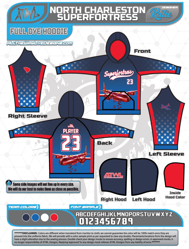 North Charleston Superfortress Full Dye Hoodie