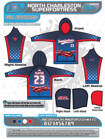 North Charleston Superfortress Full Dye Hoodie