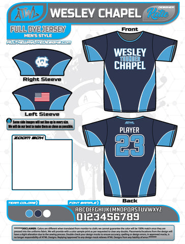 Wesley Chapel Thunder Full Dye Jersey Fall 2018