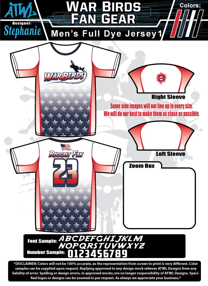 WAR BIRDS MENS FULL-DYE JERSEY
