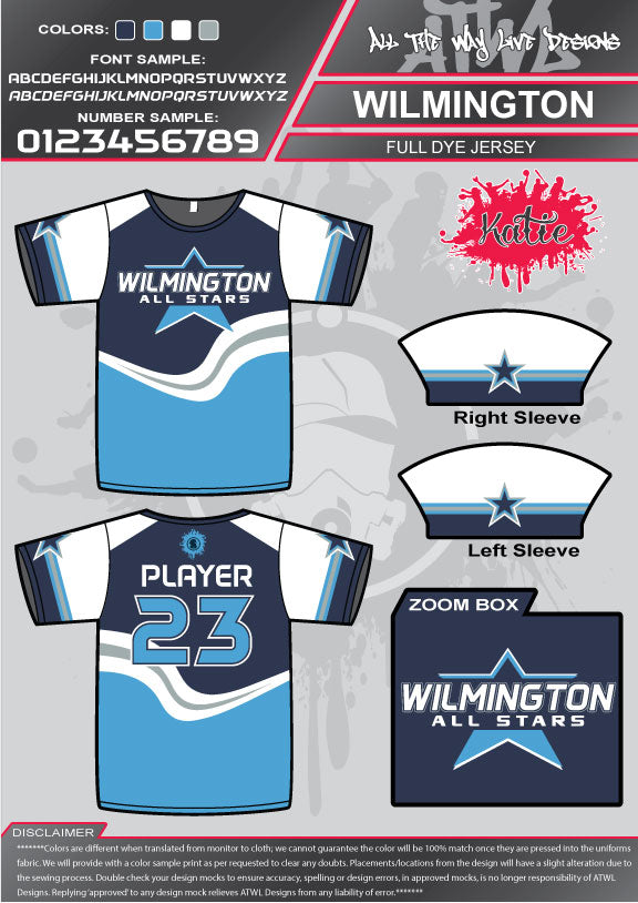 Wilmington Allstars Full-Dye Jerseys