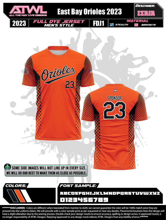 All The Way Live Designs East Bay Spring 2023 Baseball Jerseys YL