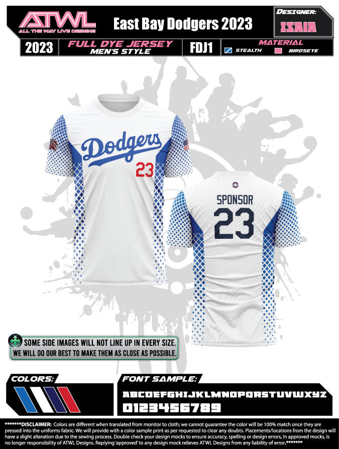 dodgers baseball jersey - full-dye custom baseball uniform