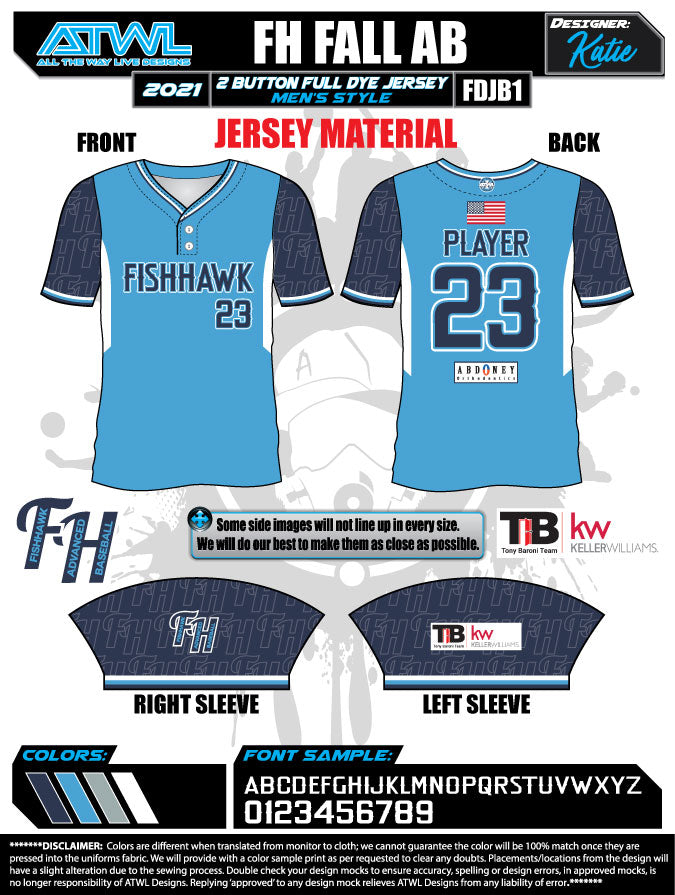 Fishhawk Advanced Baseball 2021 2-Button Men's Jersey