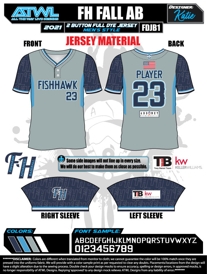 Fishhawk Advanced Baseball 2021 2-Button Men's Jersey