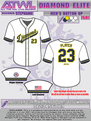 Diamond Elite Full Button Jersey
