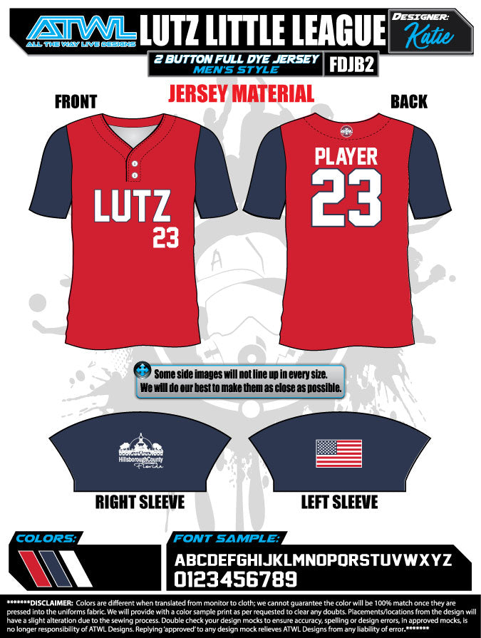 Lutz Red All Stars Mens Full dye Replica Jersey